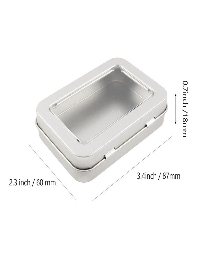 Vagocom 2Pack Portable Dental Floss Case with Transparent Window,Empty 3.4 * 2.3 * 0.7inch / 87x60x18mm Reusable Floss Holder,Dental Floss Dispenser for Travel, Hotel(Silver) - Image 2