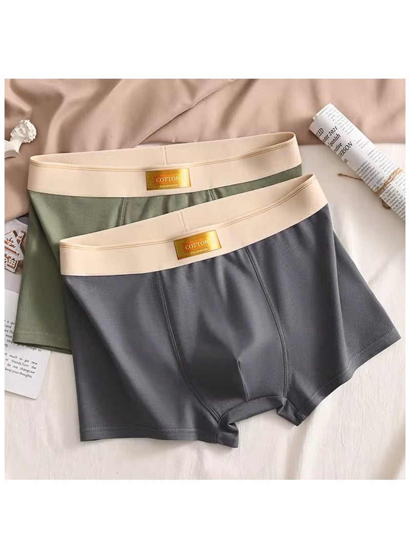 5 قطع ملابس داخلية للرجال بوكسر رجالي قطن مضاد للبكتيريا ملابس داخلية بوكسر للرجال حقيبة ظهر مريحة - Image 4