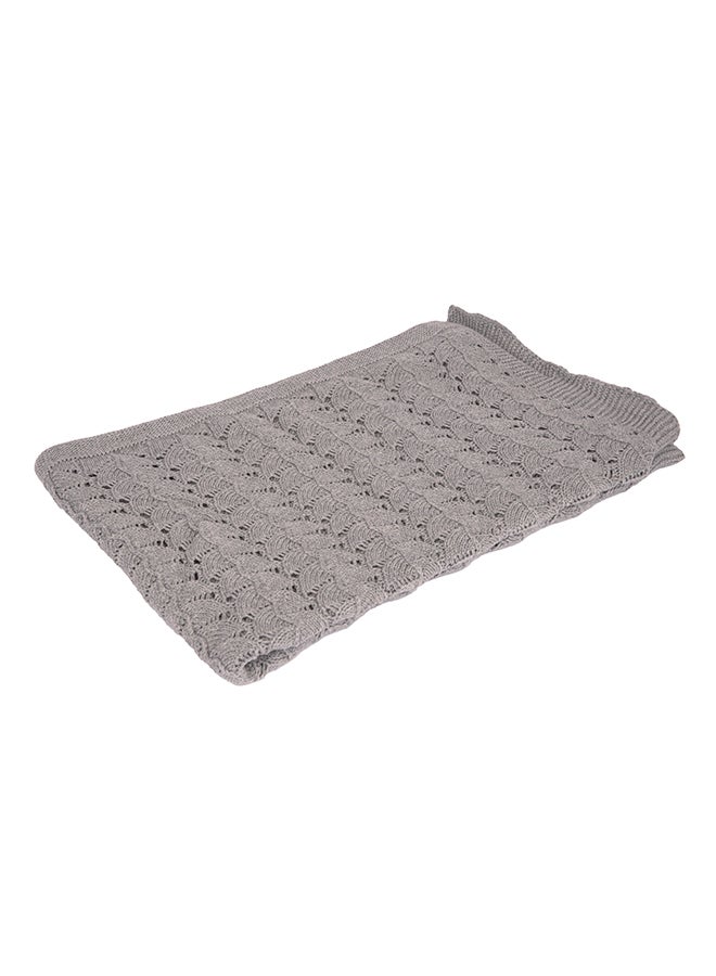 Alina Blanket 100% Cotton Knitted (Mig Med Grey ) - Image 1