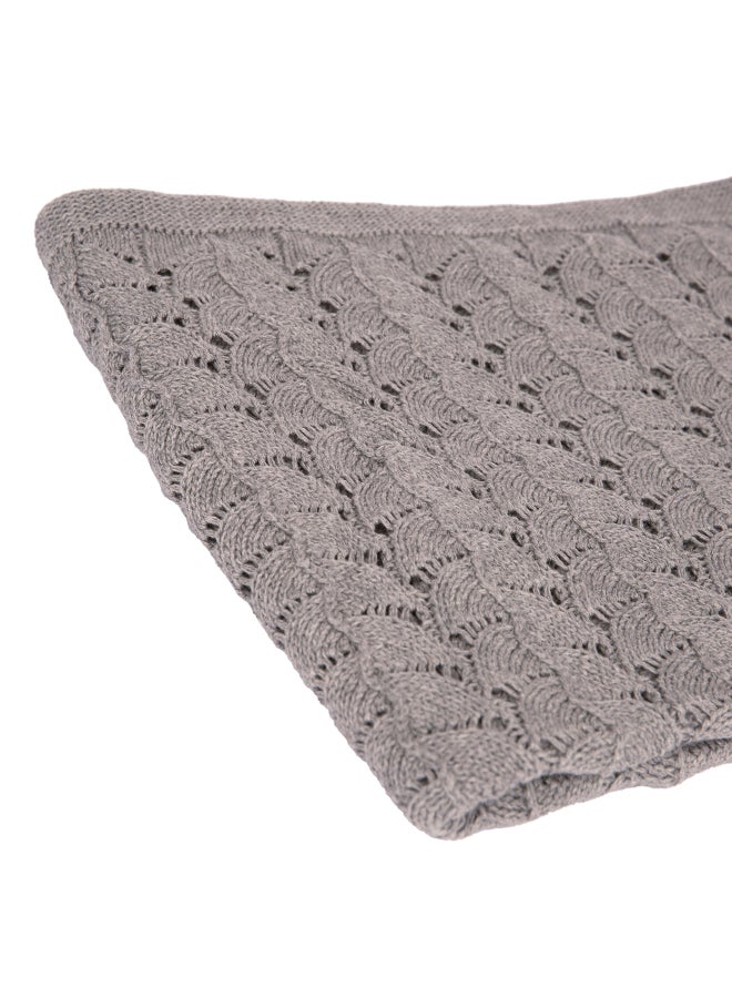Alina Blanket 100% Cotton Knitted (Mig Med Grey ) - Image 3