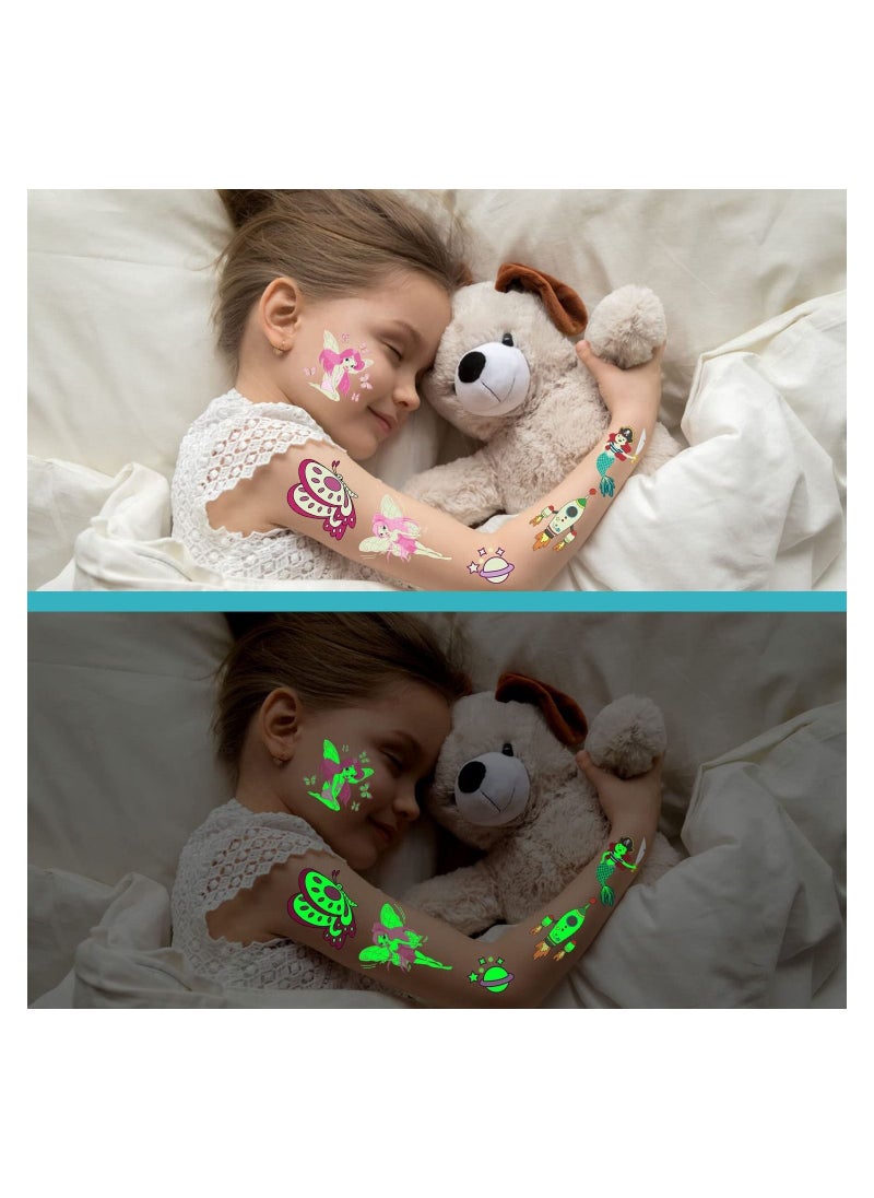 SYOSI Luminous Temporary Tattoos Stickers Party Bag Fillers for Kids Children Birthday Favours Gifts Girls Boys Toys Games Stuff Supplies 380 Styles 30 Sheets  - Image 3