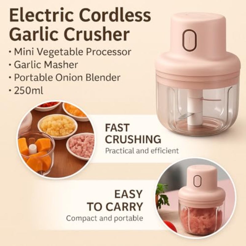 Portable garlic crusher for kitchen use, stainless steel body with matte black finish, crushes garlic and onions quickly with one-touch operation - Image 3