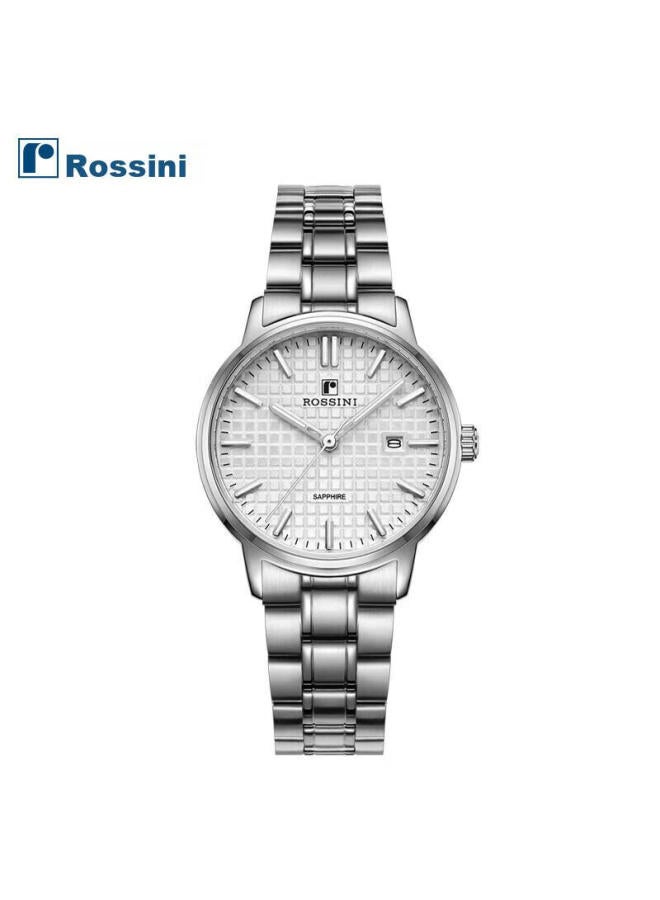 Rossini Ladies' Quartz Watch, White Dial, Steel Strap, Birthday Gift For Girlfriend, Chinese Watch, Commuter Style, Luminous Date Display, 50098 - Image 5