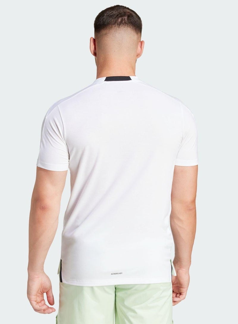 اديداس تي شيرت  أبيض رجالي بأكمام قصيرة - Image 2