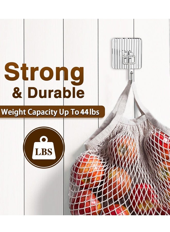 8 Pack Acrylic Adhesive Hooks,Coat and Towel Hooks,Wall Hooks Waterproof and Oilproof for Bathroom,Kitchen and Home Sticky Hooks - Image 3