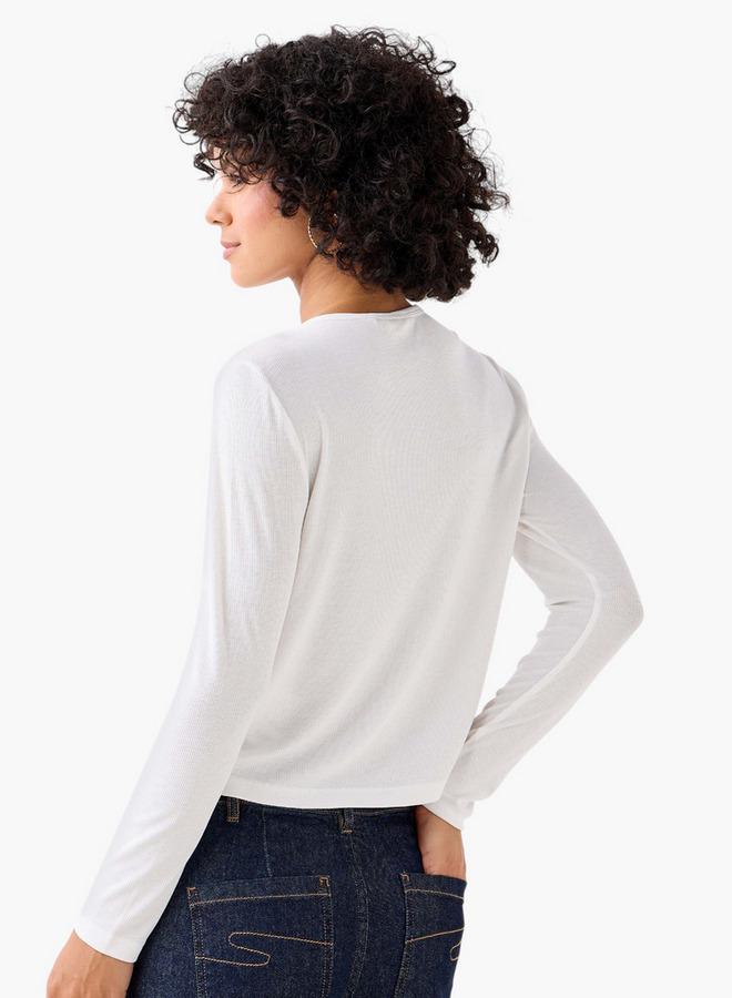 Lee Cooper Henley Top with Ribbed Texture and Round Neck - Image 4