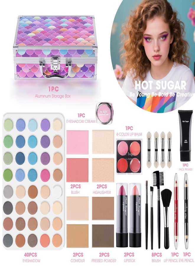 Hot Sugar Makeup Kit with Train Case for Teens and Women (Mermaid) - Image 3