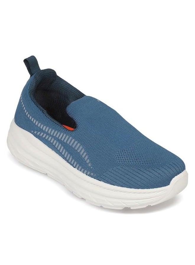 Liberty Force 10 RUNSTEP-E Teal Blue Sports Non Lacing Walking Shoes for Mens - Image 1
