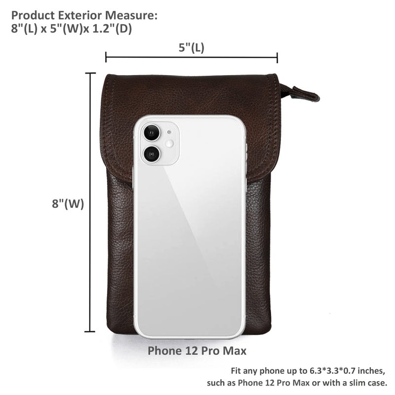 befen Genuine Leather Cell Phone Crossbody Purses for Women, Small Cross Body Bags for Women Travel (Dark Brown) - Image 5