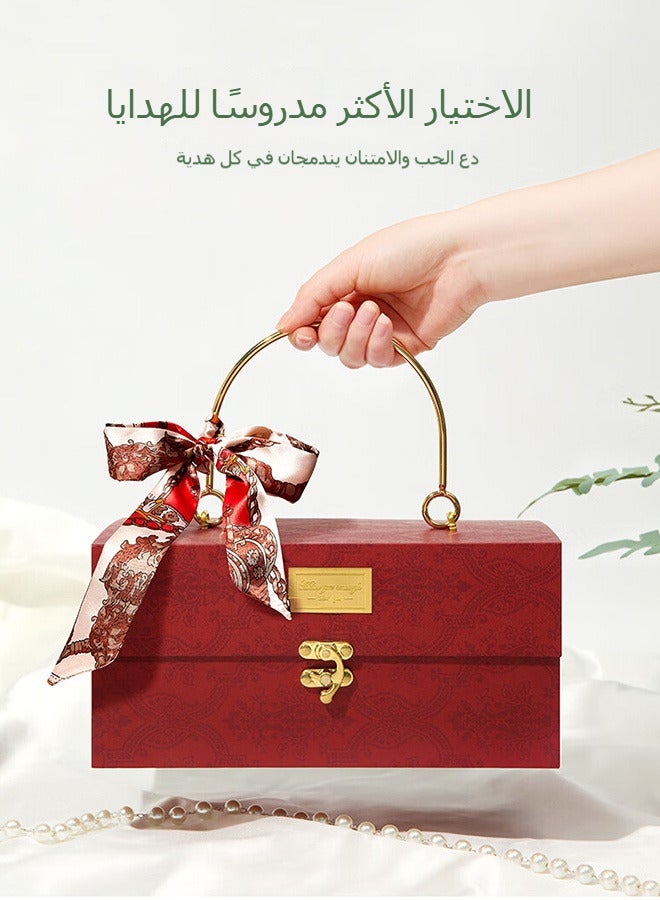 صندوق هدايا فاخر مع قفل - مقاس 25 × 13 × 14 سم | مثالي لتوزيعات الأعياد والمناسبات مثل الزفاف - أعياد الميلاد - يوم الأم - يوم الأب - Image 1