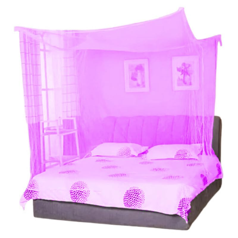 Divayanshi Foldable Polycotton Mosquito Net (Machhardani) for Double Bed (Pink, 6x6 ft) | Breathable, Lightweight & Portable | Easy Setup, Durable & Ideal for Home & Travel Mosquito Protection. - Image 4