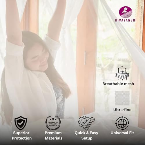 Divayanshi Foldable Polycotton Mosquito Net (Machhardani) for Double Bed (Pink, 6x6 ft) | Breathable, Lightweight & Portable | Easy Setup, Durable & Ideal for Home & Travel Mosquito Protection. - Image 5