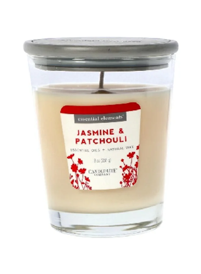 CANDLE-LITE Jasmine and Patchouli Scented Jar Candle Beige 255 g