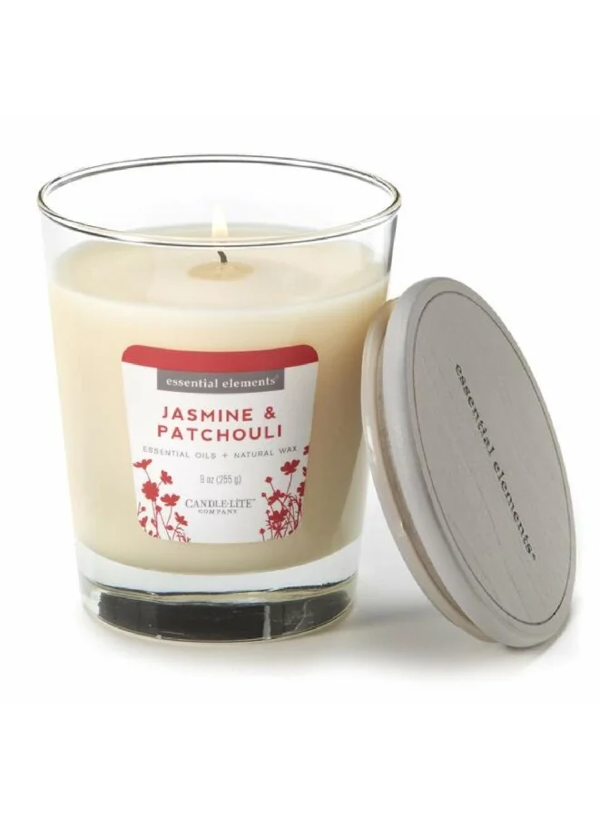 CANDLE-LITE Jasmine and Patchouli Scented Jar Candle Beige 255 g