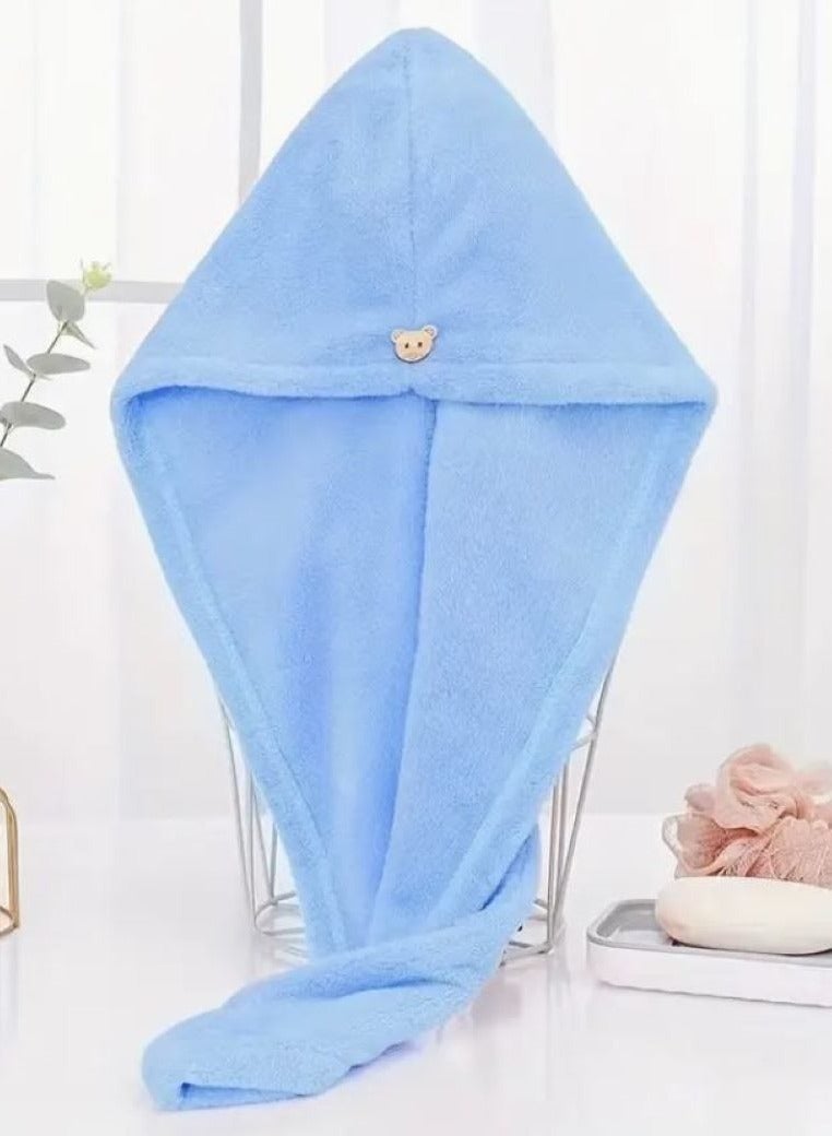 gem Microfiber Hair Towel for Curly Hair Turbans for Wet Hair Drying Towels Fast Dry Hair Towel Wrap for Women 26 Inch10 Inch Blue - Image 2