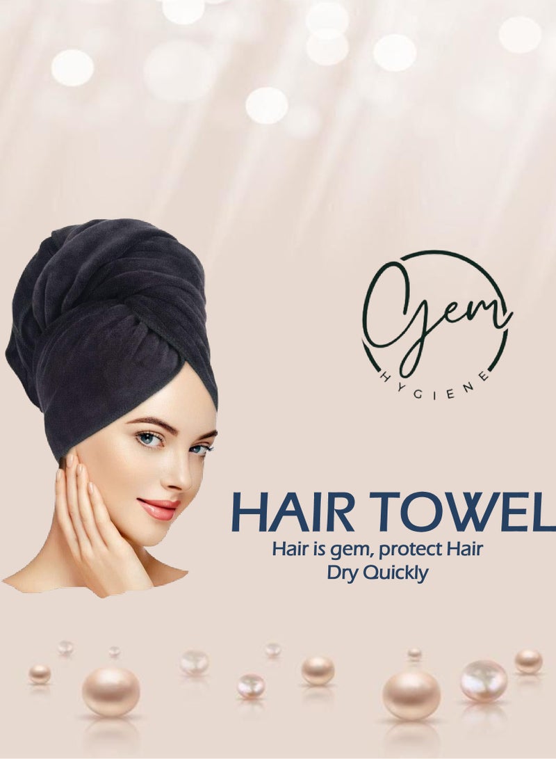 gem Microfiber Hair Towel for Curly Hair Turbans for Wet Hair Drying Towels Fast Dry Hair Towel Wrap for Women 26 Inch10 Inch Blue - Image 3