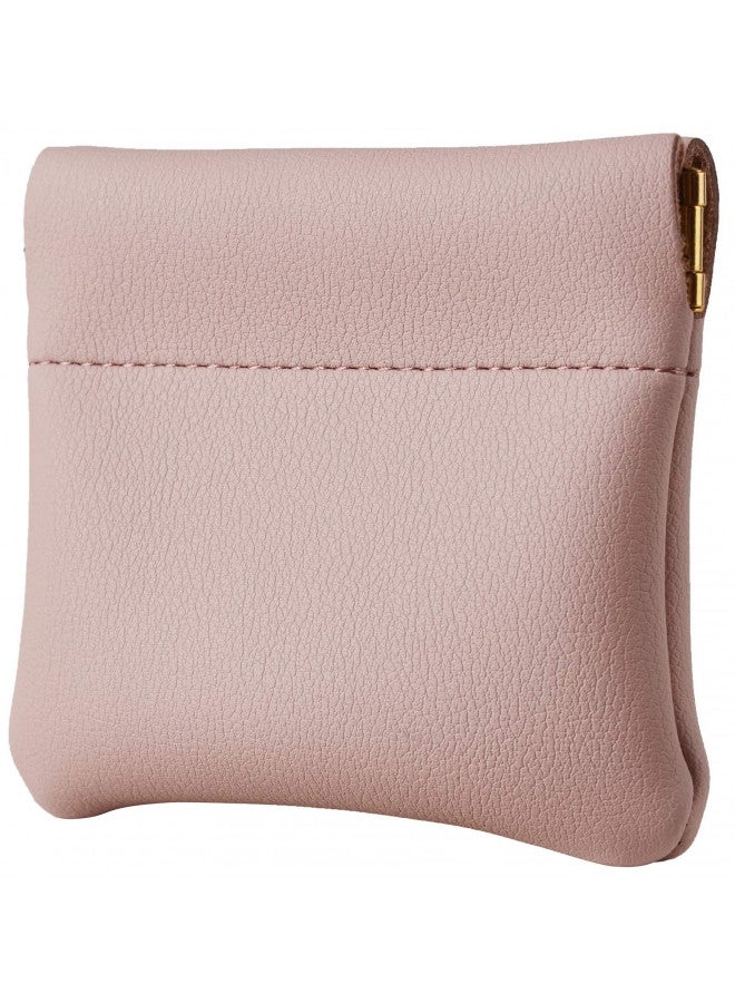 Travelambo Travelambo Leather Squeeze Coin Purse Pouch Change Holder For Men & Women (Access Pink Champagne)  - Image 1