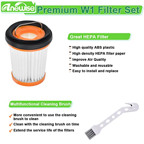 Anewise WV201 Wandvac Filter Replacement for Shark Wandvac ION W1 S87 Cordless Handheld Stick Vacuum WV201BK WV200 WV200C WV201 WV205 WV220 WV221, Replace Part #XHFWV200, 4 Pack Fabric Wand Filters - Image 4