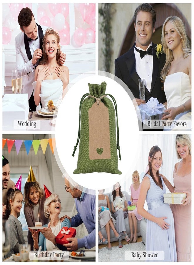 Tapleap Green Small Gift Bags with Drawstring - 30Pcs 4x6 Burlap Sacks for Wrapping St. Patrick's Day Favors, Soap, Jewelry, Crosses Games, Marble Sets, For Small Business, Birthday, Wedding - Image 5