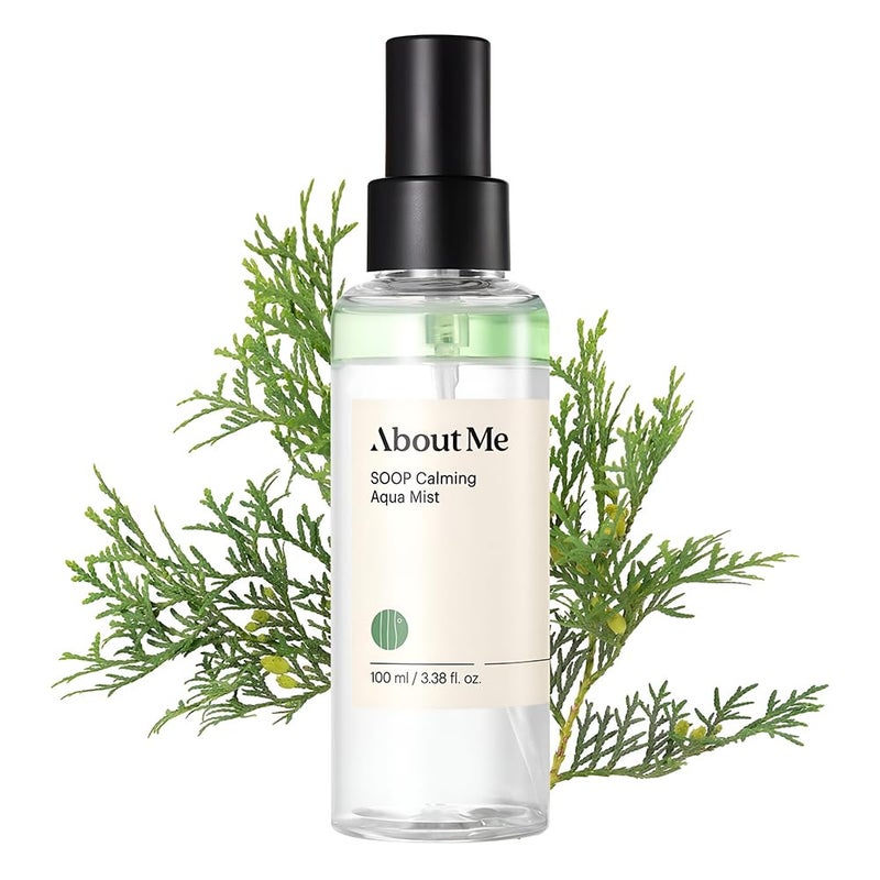 ABOUT ME About Me Soop Calming Aqua Mist  Vegan Soothing and Hydrating Face Spray with Jeju Cypress Water Tea Tree Extract and Jojoba Seed Oil for Dry Sensitive Skin 100ml338oz