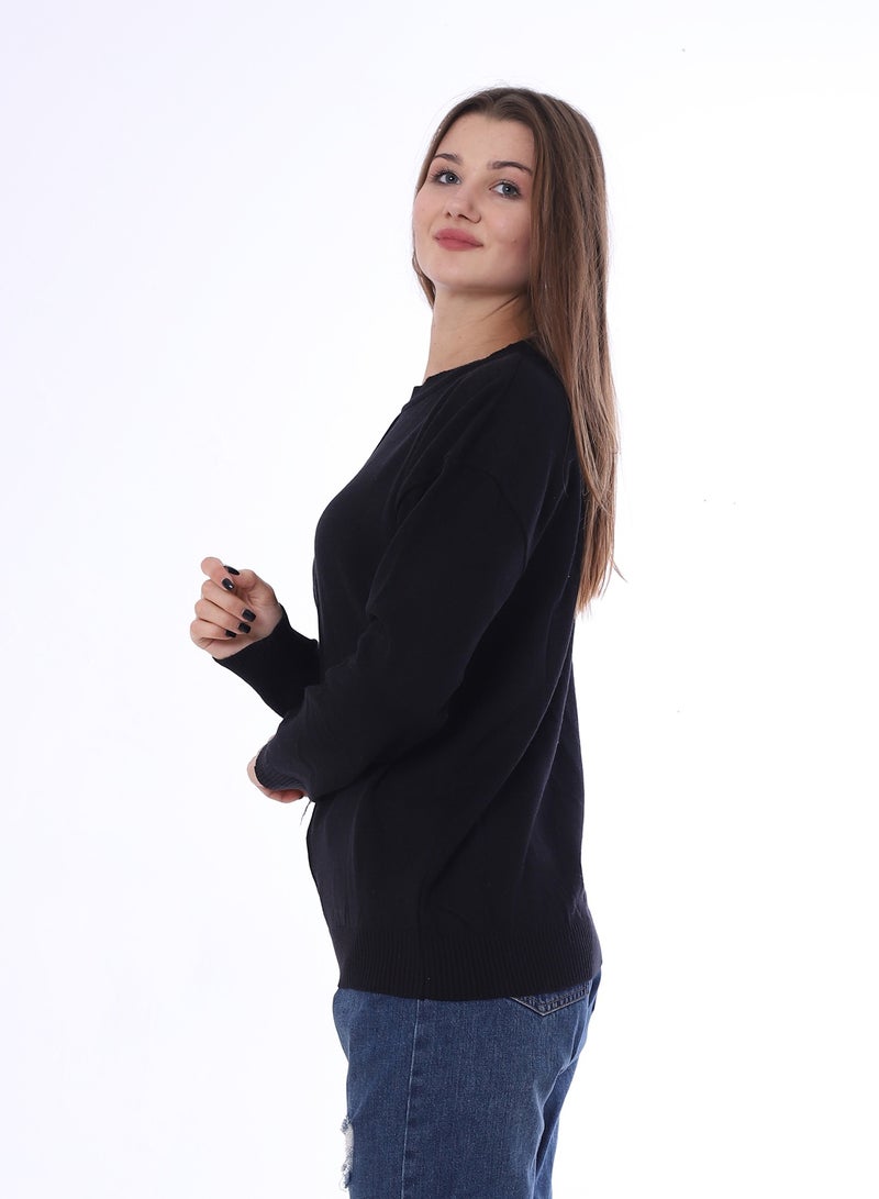 بيبو بلوفر سادة حريمي_اسود - Image 2