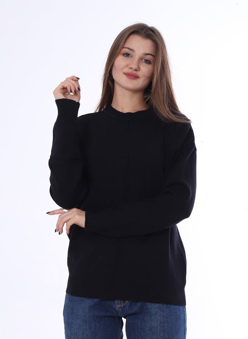 بيبو بلوفر سادة حريمي_اسود - Image 1