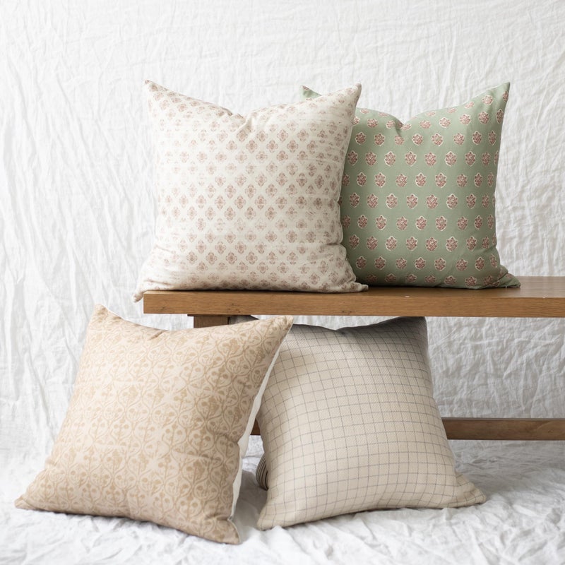 Woven Nook  Modern  Luxurious 22 x 22 Decorative Boho Throw Pillow Covers  Durable Quality  Machine Washable  100 Cotton Canvas  Wells Set  4 Pack 22x22