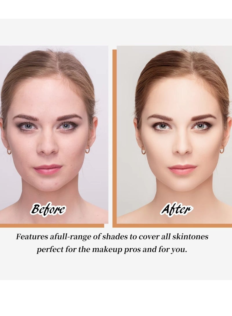 HelloKiss Color Changing Foundation Natural Temperature Color Changing Full Coverage Liquid Foundation Makeup Long Lasting Waterproof Sweatproof Moisturizing Liquid Cover Concealer 30ml - Image 2