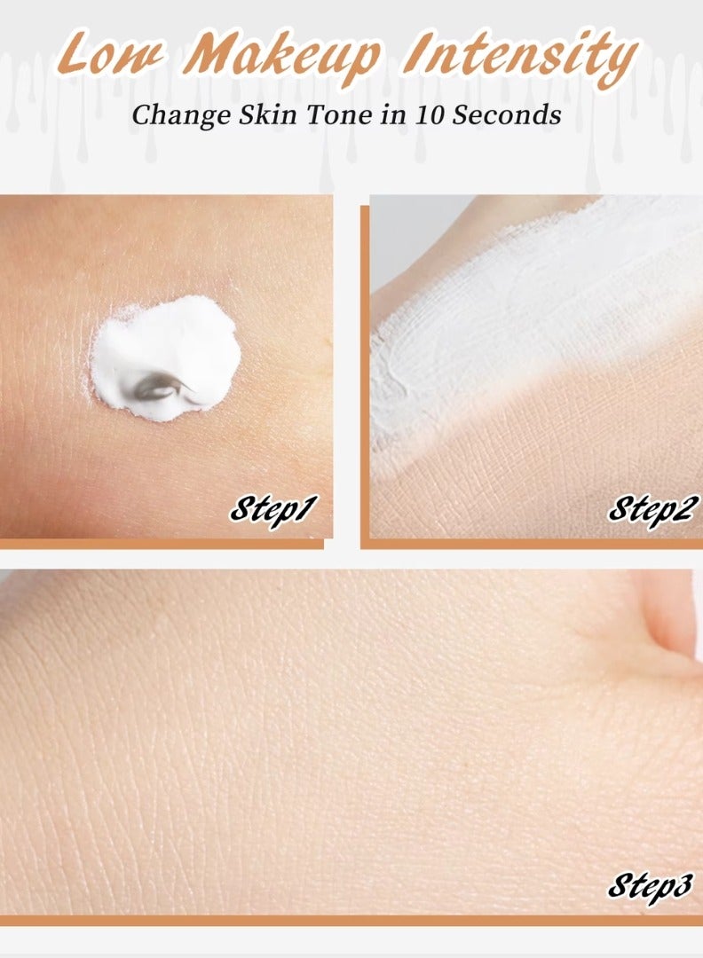 HelloKiss Color Changing Foundation Natural Temperature Color Changing Full Coverage Liquid Foundation Makeup Long Lasting Waterproof Sweatproof Moisturizing Liquid Cover Concealer 30ml - Image 3