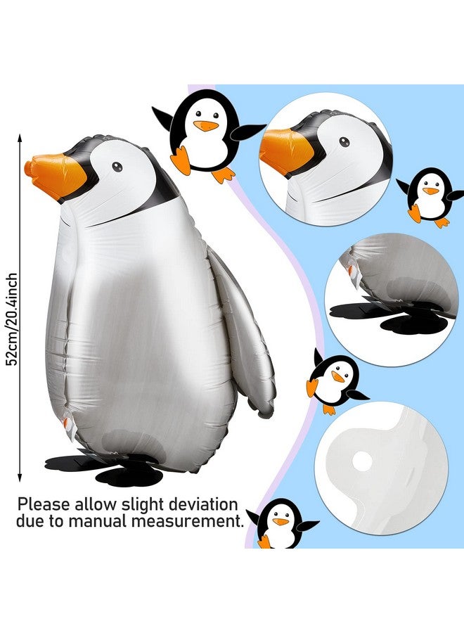 Aoriher 9 Pieces Walking Penguin Balloons Air Foil Party Balloon Cute Pet Balloon Animal Jumbo Balloon For Theme Birthday Party Wedding Baby Shower Supplies(20.4 Inch,Penguin Style) - Image 2