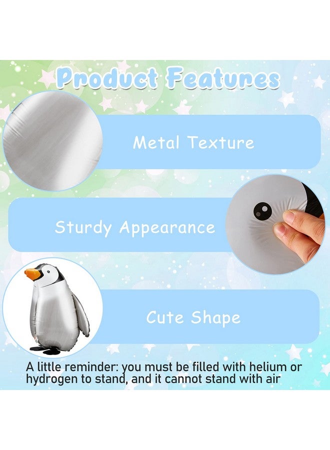 Aoriher 9 Pieces Walking Penguin Balloons Air Foil Party Balloon Cute Pet Balloon Animal Jumbo Balloon For Theme Birthday Party Wedding Baby Shower Supplies(20.4 Inch,Penguin Style) - Image 3