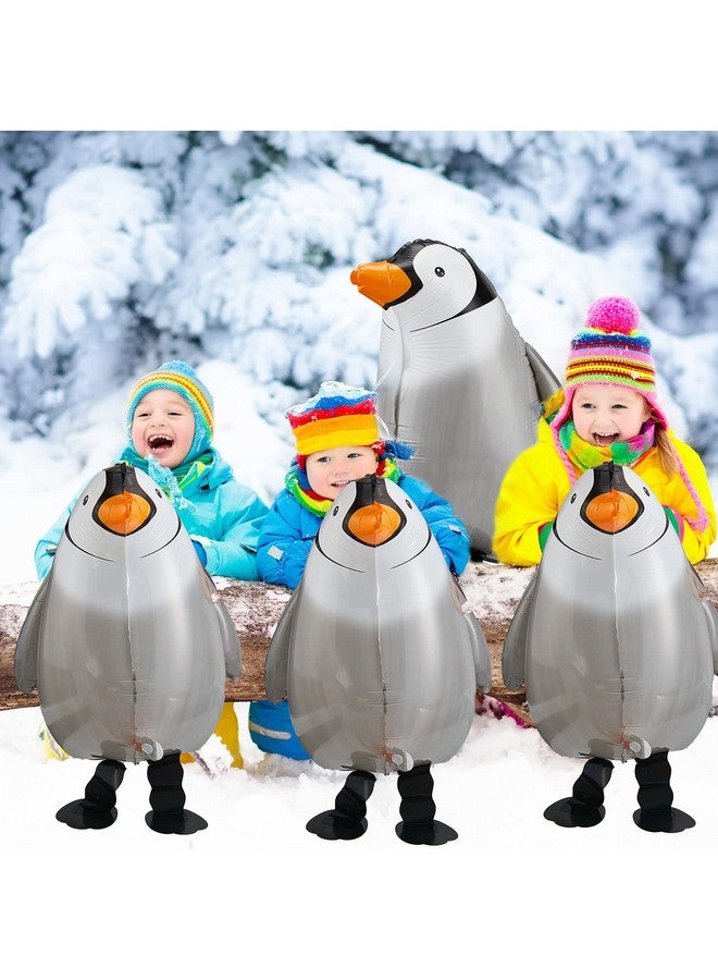 Aoriher 9 Pieces Walking Penguin Balloons Air Foil Party Balloon Cute Pet Balloon Animal Jumbo Balloon For Theme Birthday Party Wedding Baby Shower Supplies(20.4 Inch,Penguin Style) - Image 4
