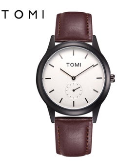 TOMI TOMI Analog Watch With Brown Leather Strap For Unisex 