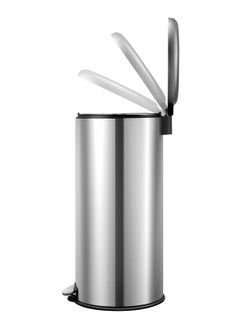 EKO EKO 30L Pedal Bin Serene - Silver | Large Capacity Step Round Bin with Soft-Close Lid | Fingerprint-Resistant Finish | Removable Inner Liner | Bag Stabilizer  - Image 3