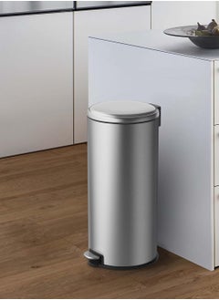 EKO EKO 30L Pedal Bin Serene - Silver | Large Capacity Step Round Bin with Soft-Close Lid | Fingerprint-Resistant Finish | Removable Inner Liner | Bag Stabilizer  - Image 5