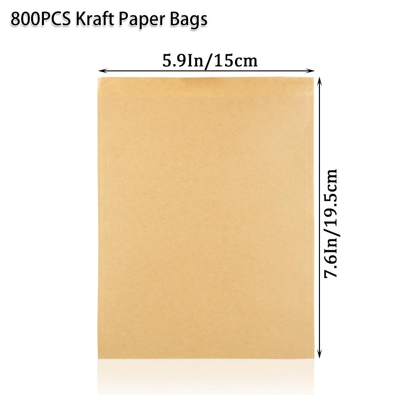GBACHOOSE 800 Pack Wax Paper Sandwich Bags 8x6 inch Wax Paper Bags, Greaseproof Bag Paper Cookie Bags Bakery Wax Bag for Food, Sandwich, Snacks, Cookie, Candies and More - Image 2