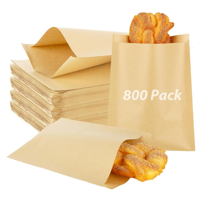 GBACHOOSE 800 Pack Wax Paper Sandwich Bags 8x6 inch Wax Paper Bags, Greaseproof Bag Paper Cookie Bags Bakery Wax Bag for Food, Sandwich, Snacks, Cookie, Candies and More - Image 1