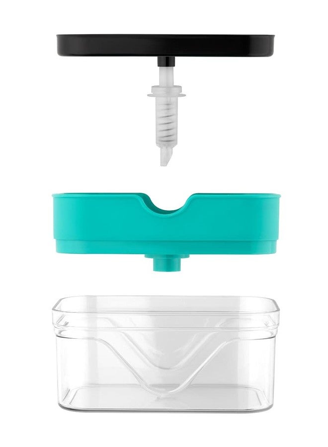 SKORTIX 2 in 1 Plastic Soap Dispenser with Sponge Holder, Dispenser Soap Pump, Liquid Dish wash dispenser set Cleaning, Sink Dishwasher Liquid, Gel, Shampoo. - Image 3