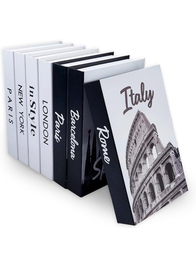 Bincoo Decorative Books for Home Decor, Set of 7 Stylish Fake Books, Coffee Table Decorative Books, of Room Books Decor Aesthetic,for Living Room, Table, Shelf Decor,Modern Hardcover Stacked Display Books - Image 1