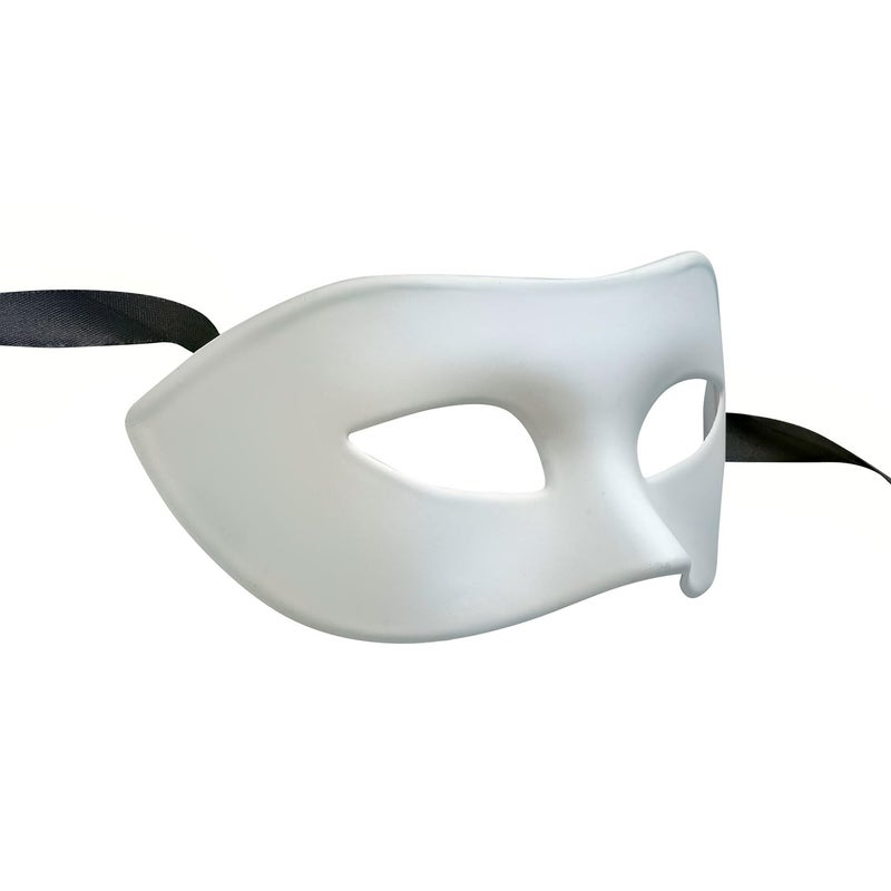 Liatunou Men's Masquerade Mask Half Face Mask for Ball Proms and Halloween (White) - Image 2