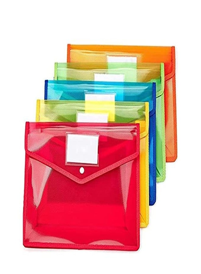 BESTDI Transparent Folder - Expanding Envelope -for A4 Size Paper and Documents. Certificate Clear Bag File Folder Holder with Snap Button Mix Color (Button Set of 5) - Image 3
