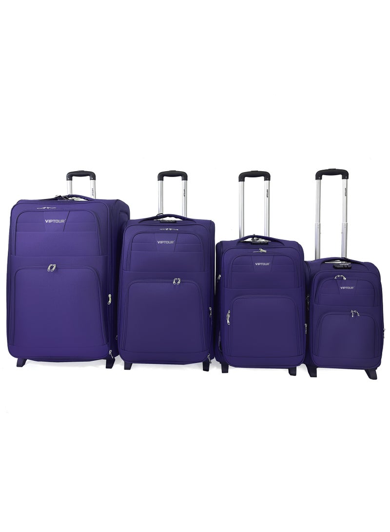VIPTOUR 4-Piece Luggage Set, Durable Trolley Bag with 2 Wheels, Number Lock & 3-Stage Telescopic Handle - Image 1
