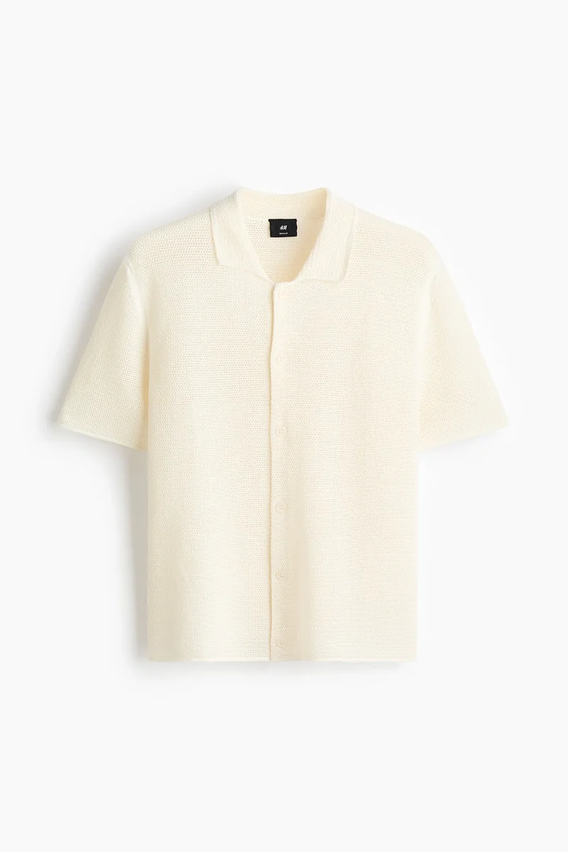 H&M Regular Fit Hole-knit shirt