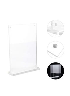 Acrylic Sign Holders T Shape Table Top Menu Display Stand Menu Ad Frame for Restaurants Promotions Photo Frames Classroom Vertical