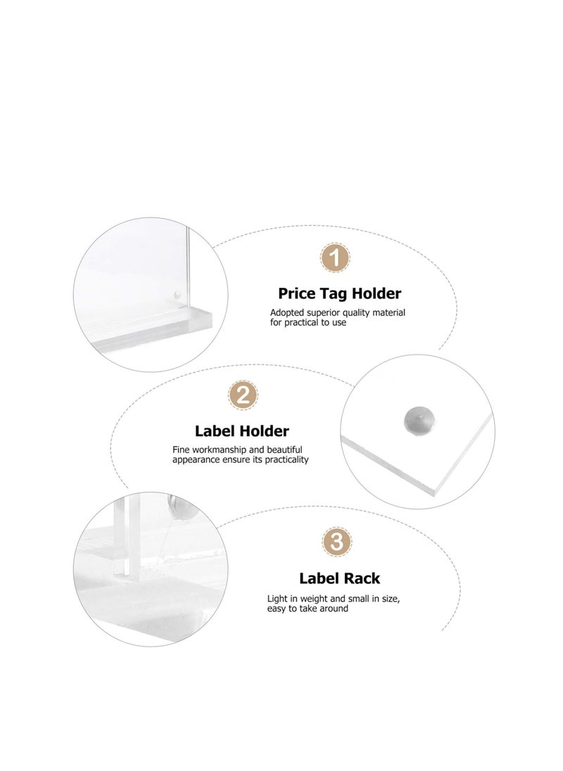 SYOSI - Acrylic Sign Holders T Shape Table Top Menu Display Stand Menu Ad Frame for Restaurants Promotions Photo Frames Classroom Vertical - Image 1