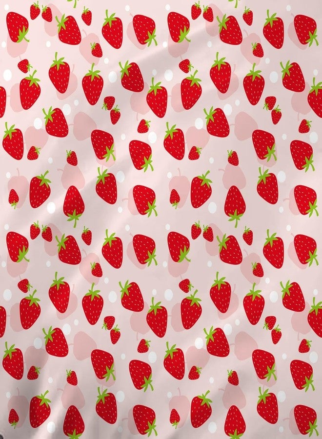 FUYEUN Pink Strawberry Sheet Set Twin: Kwaii Strawberry Bedding Set for Kids Teens Girls Boys Summer Fruits Bedroom Bed - 1 Flat Sheet, 1 Fitted Sheet, 1 Pillowcase - Image 3