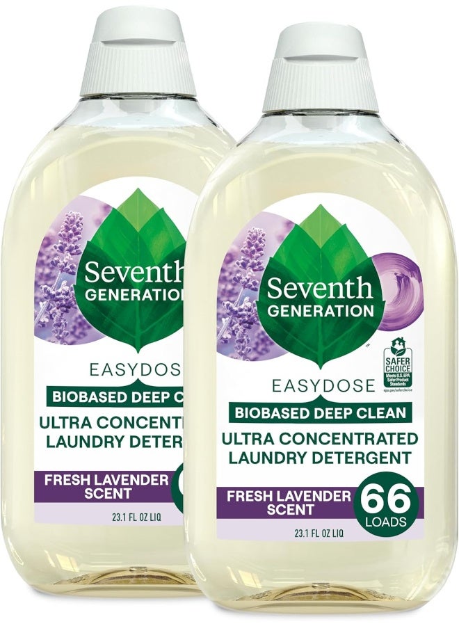 Seventh Generation EasyDose Laundry Detergent Fresh Lavender Scent 2 Pack Ultra Concentrated Washing Detergent 23 oz - Image 1