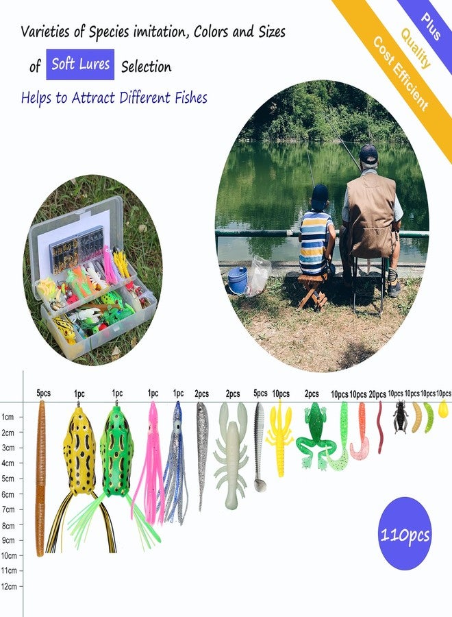 EXAURAFELIS 399pcs Fishing Lures Set Fish Lure kit for Bass Trout Salmon Freshwater Fish tackle kit Including Plastic Shrimp worm bait Spoon grasshopper Crankbait Jigs Hooks fishing gear and equipment - Image 5