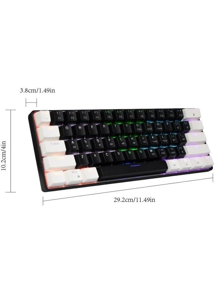 JeDEL KL69 60% Gaming Mechanical Keyboard Compact – Rainbow LED Backlit – 61 Keys Arabic / English Key – RED Switches –Double injection key caps Illumination – USB Wired | Gray / White - Image 5