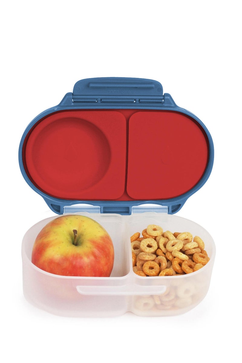 b.box Snack Box with Flexi Whole Fruit Holder | Leakproof Compartments | 1¾ Cups (12 fl oz/350ml) | BPA Free | Easy Open Clip | For Kids & Toddlers - Blue Blaze - Image 1